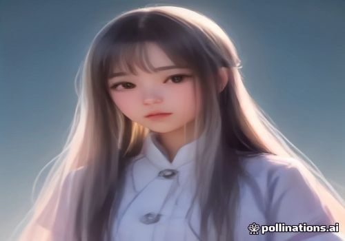 樱空桃故事初期的少女形象，身着素白和服，神情迷茫而带着倔强，背景是凋落的樱花，画面清冷忧郁