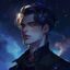 用户星夜游的头像,深色系男性二次元头像,星空背景,沉稳帅气